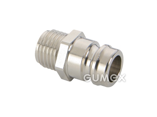 ESH Nippel ohne Ventil, DN9, Außengewinde G 1/4", 15bar, -20°C/+200°C, Messing vernickelt, 